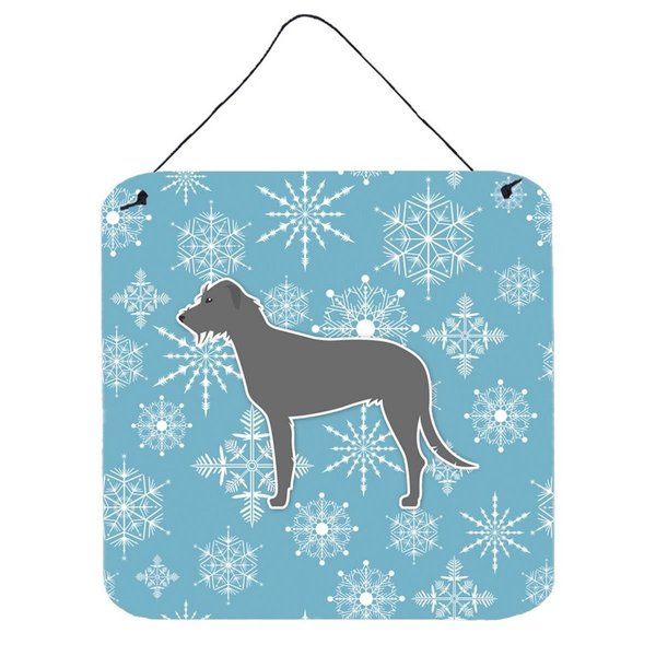 Carolines Treasures Winter Snowflake Irish Wolfhound Wall or Door Hanging Prints BB3503DS66